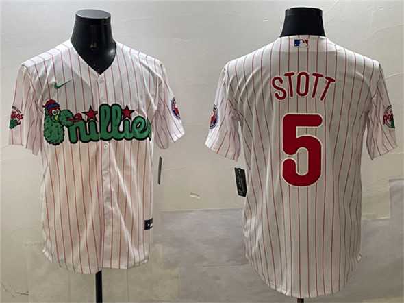 Men%27s Philadelphia Phillies #5 Bryson Stott White Phanatic Cool Base Stitched Jersey->philadelphia phillies->MLB Jersey